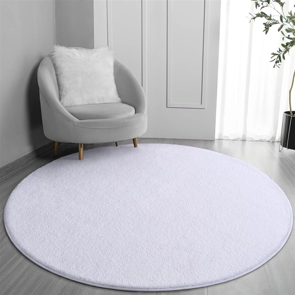 White Round Area Rug